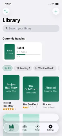 The Endleaf library with half-star ratings.